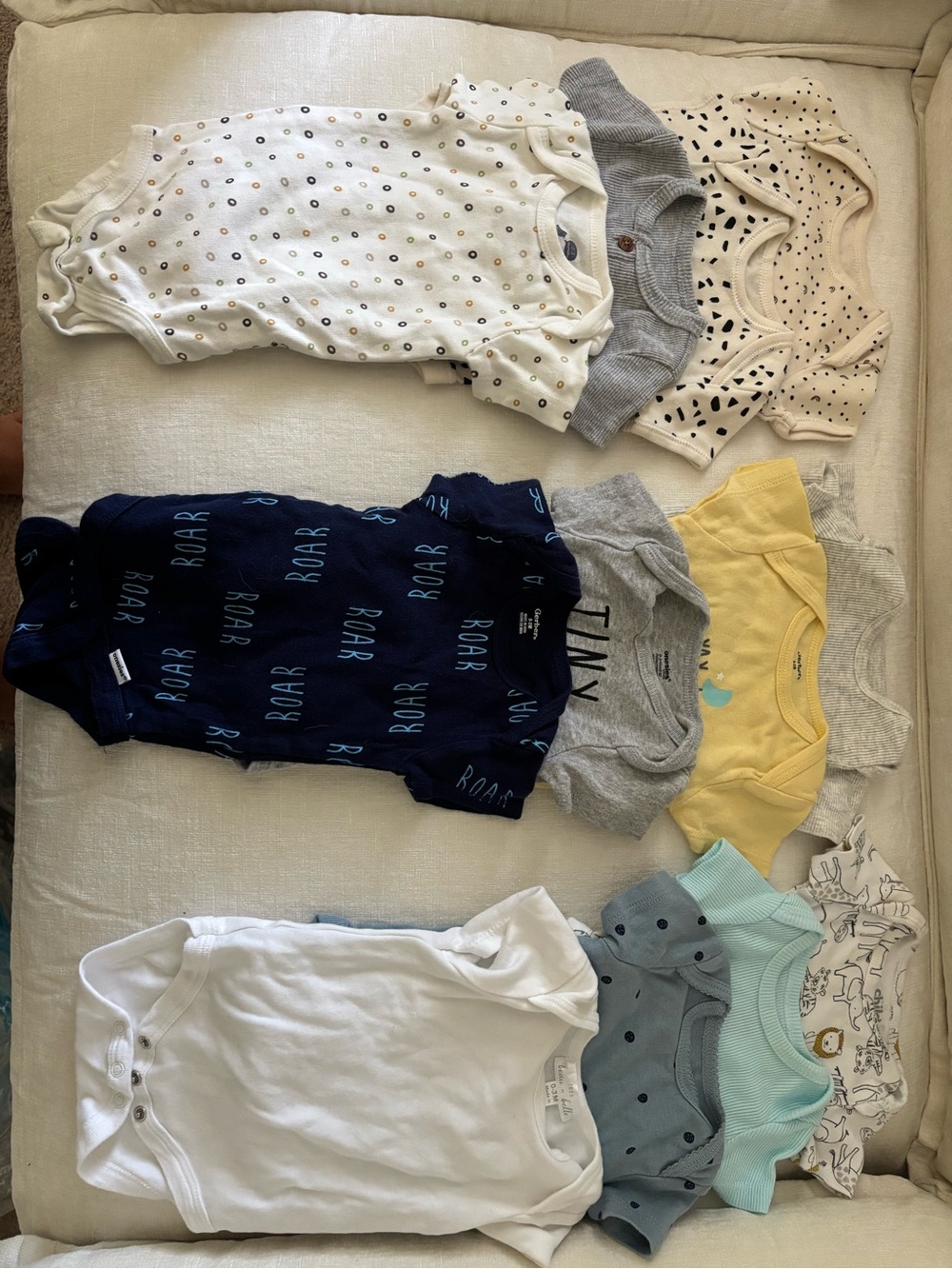 Mixed Brands and Colors Baby One-Piece Bodysuits Pack